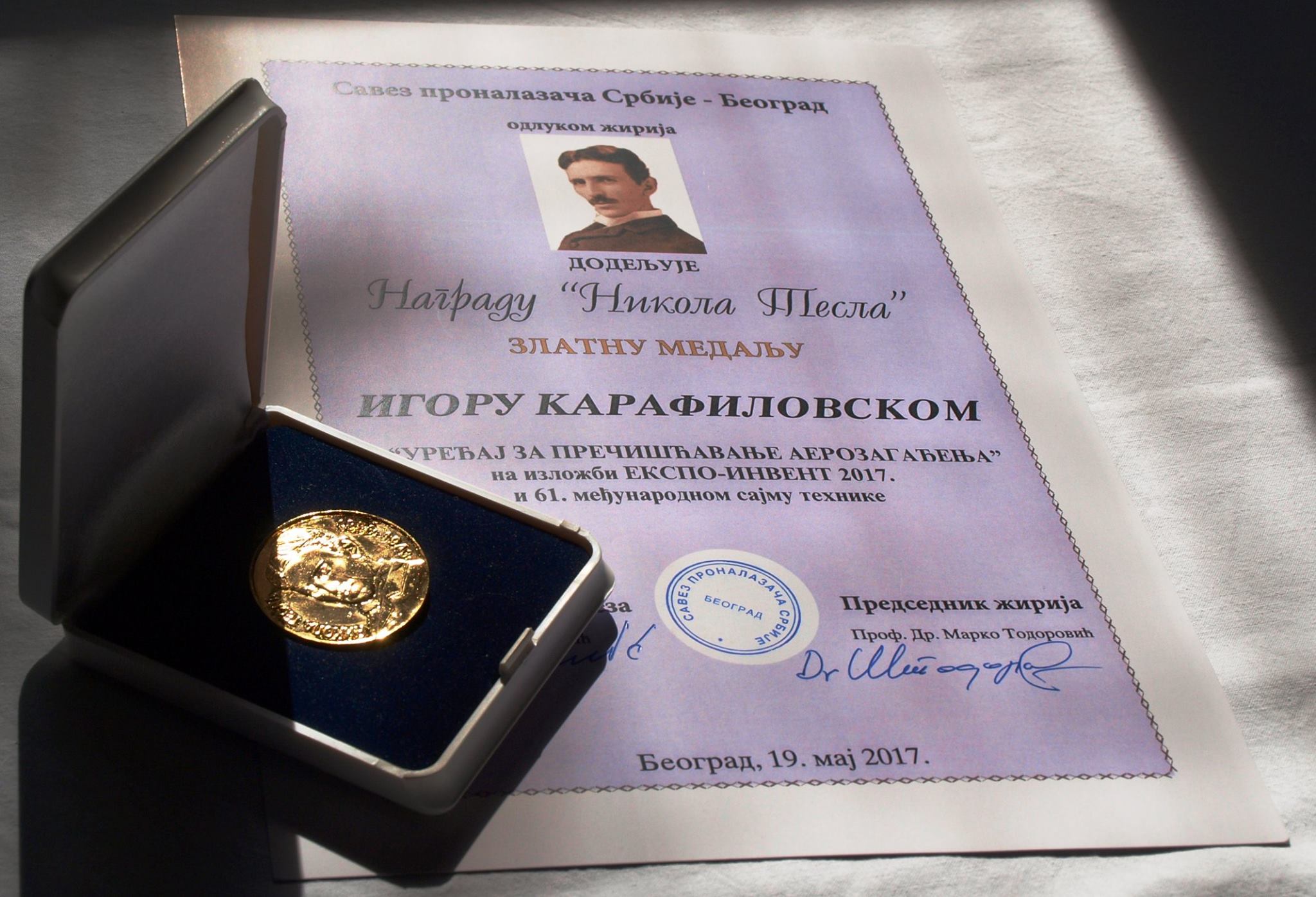 Zlatna medalja medjunarodni sajam Ekspo Invent Beograd